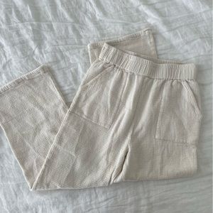 fp wide leg waffle knit lounge pants